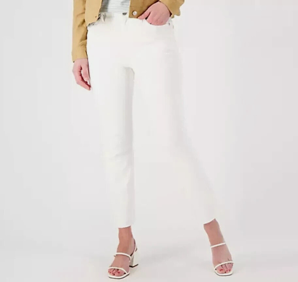 Candace Cameron Bure Pacific White Flare Jeans Raw Hem Denim Sz 8